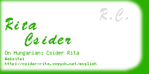 rita csider business card